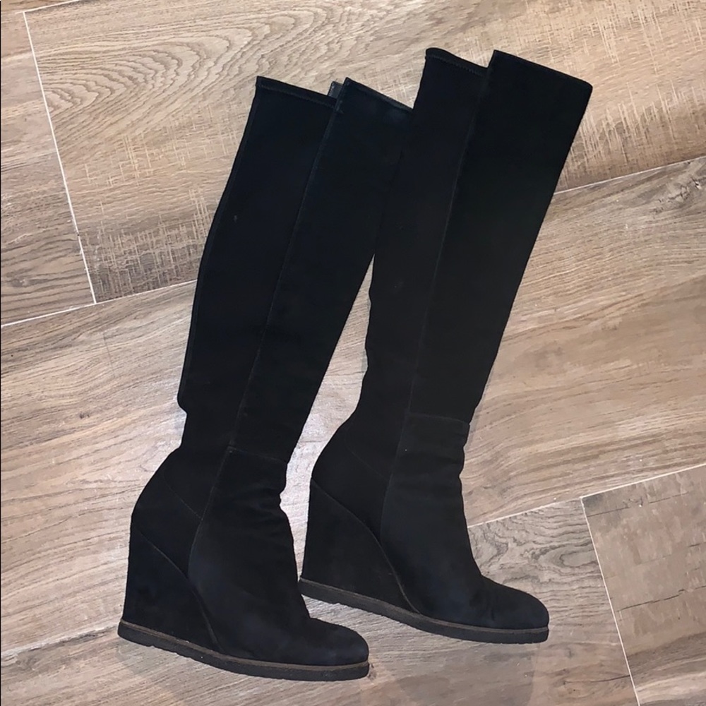 Stuart Weitzman Demiswoon Black Suede boots